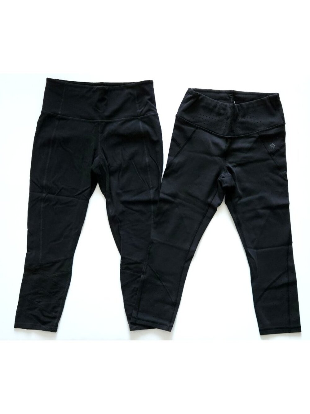 Athleta S Mantra Sculptek Crop Black Mesh Leggings Lot